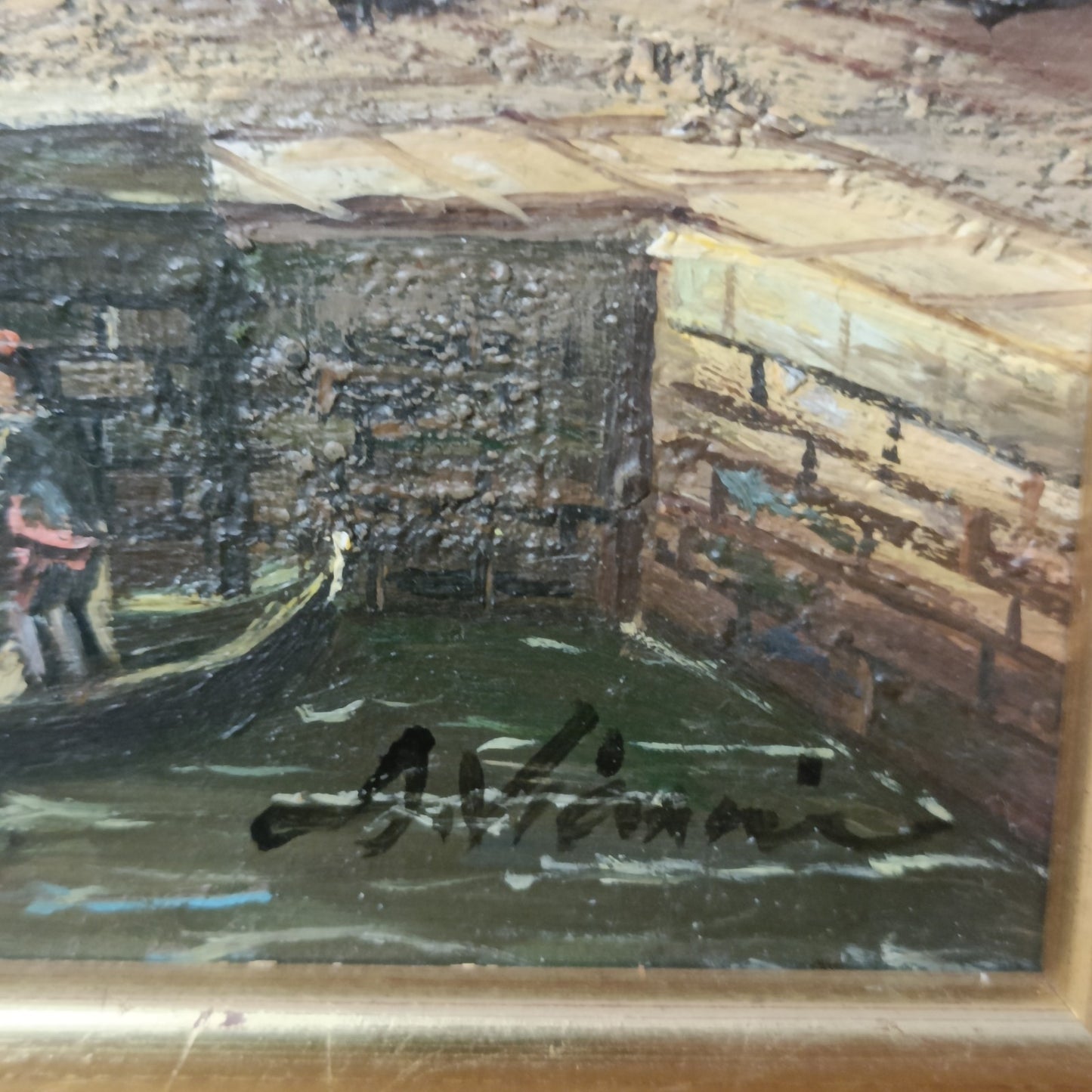 Oil painting - Venice The Rialto Bridge and The Church of S. Giorgio Maggiore