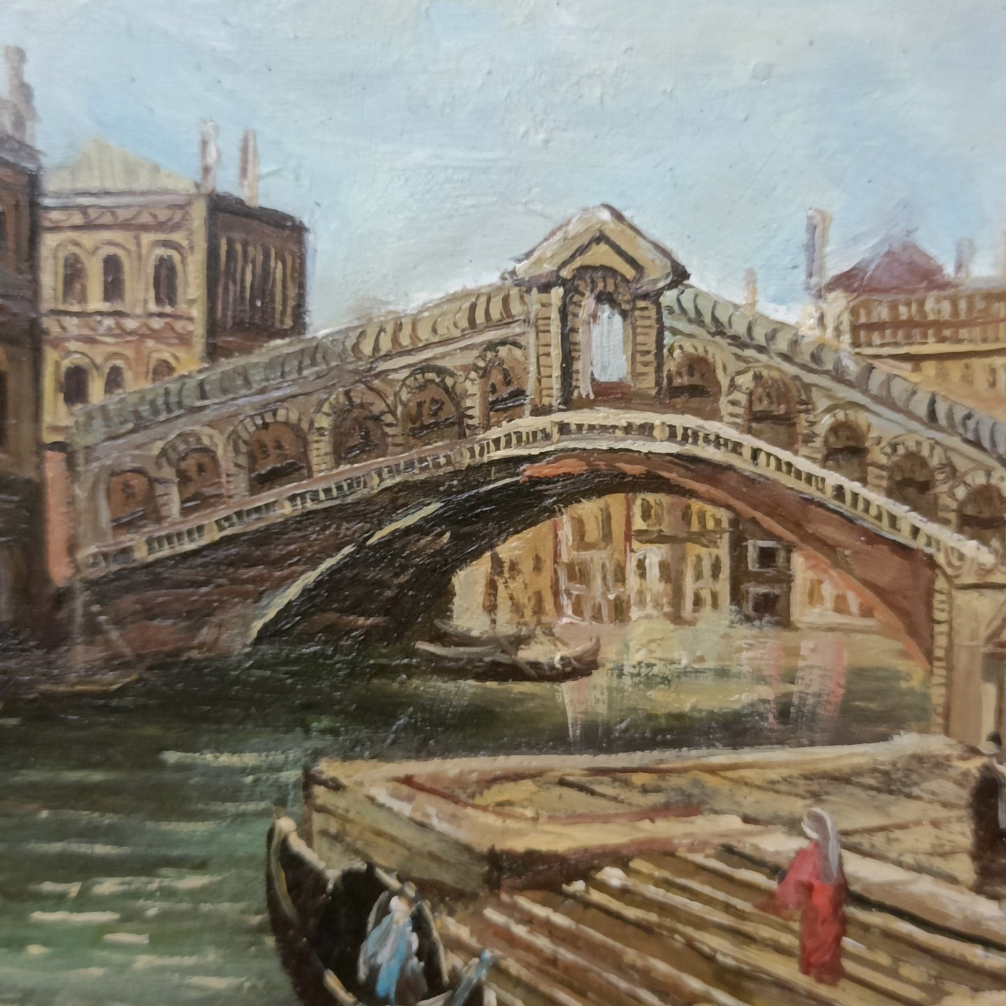 Oil painting - Venice The Rialto Bridge and The Church of S. Giorgio Maggiore