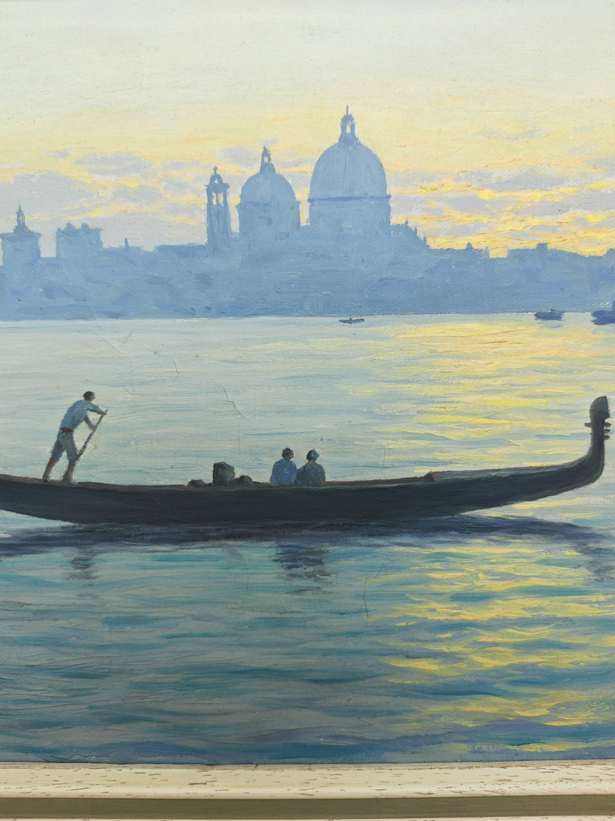Attributed to WILLEM WELTERS Original Oil on Board "Gondola at sunset, Venice"