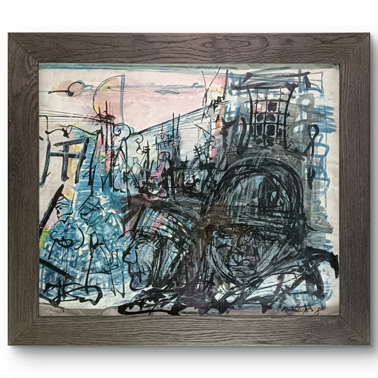 ANTONI SULEK (1951–1988) Framed Signed Mixed Media “Untitled Abstract”