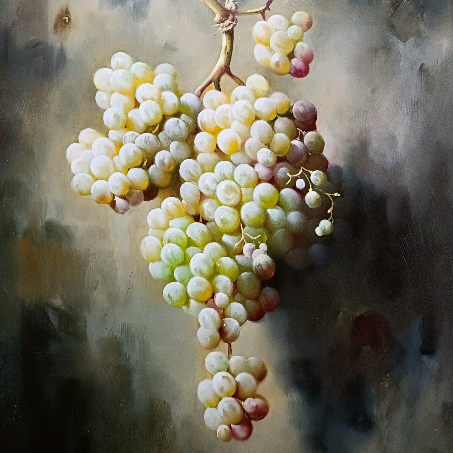 J M REYES (b.1963) Framed Signed Oil on Board “Racimo de Uvas Verdes”