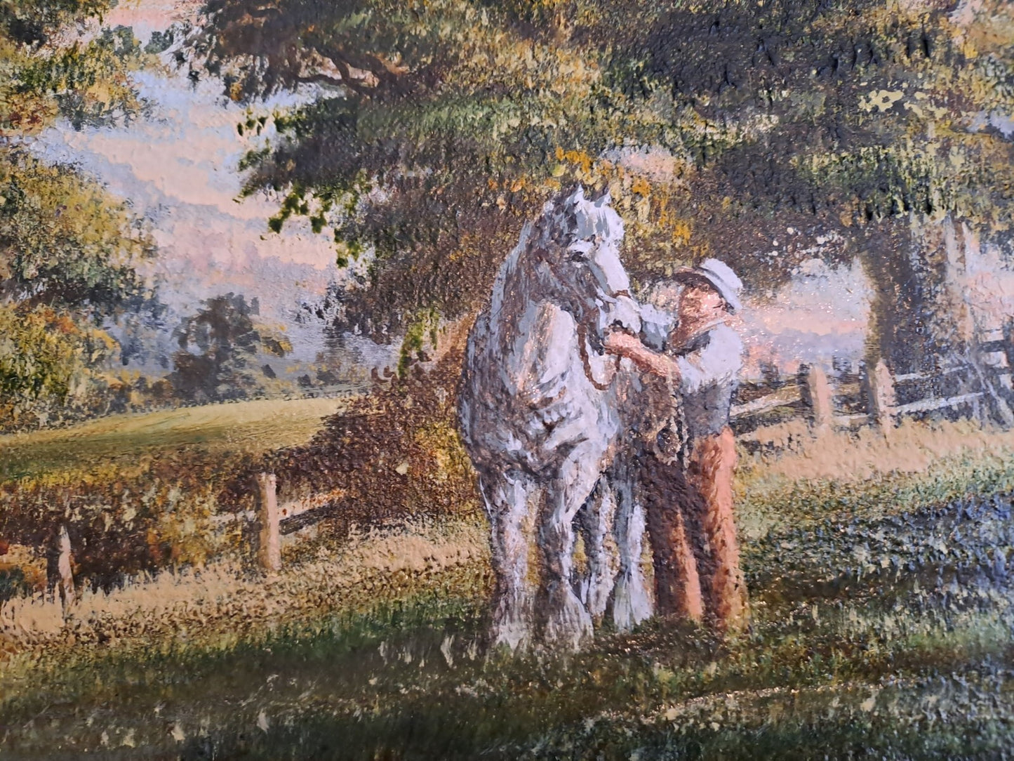 BRIAN CHANDLER Original Oil on Canvas Painting "Farmer with Horses"
