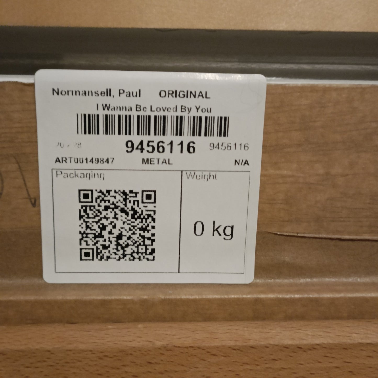 PAUL NORMANSELL Framed Original Enamel on Aluminium "I Wanna Be Loved By You"