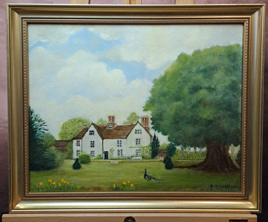 BM NEEDHAM Oil on Canvas "The Grove, Tachbrook Mallory, Leamington Spa"