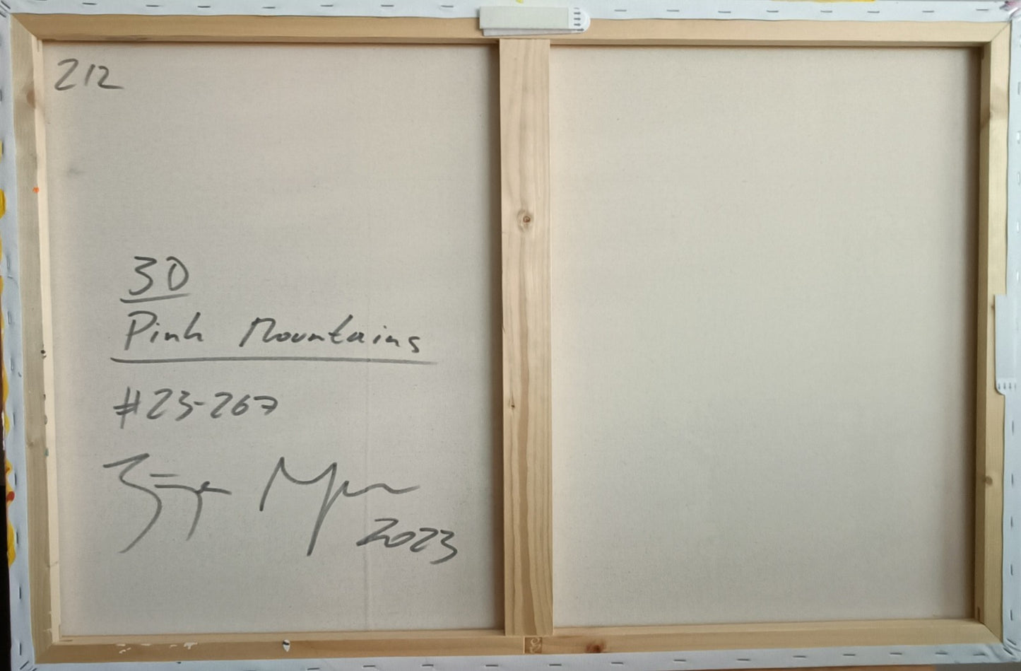 Signed original abstract diptych paintings titled "Pink Mountains" by Curated Treasures, featuring vibrant pink mountain landscapes.