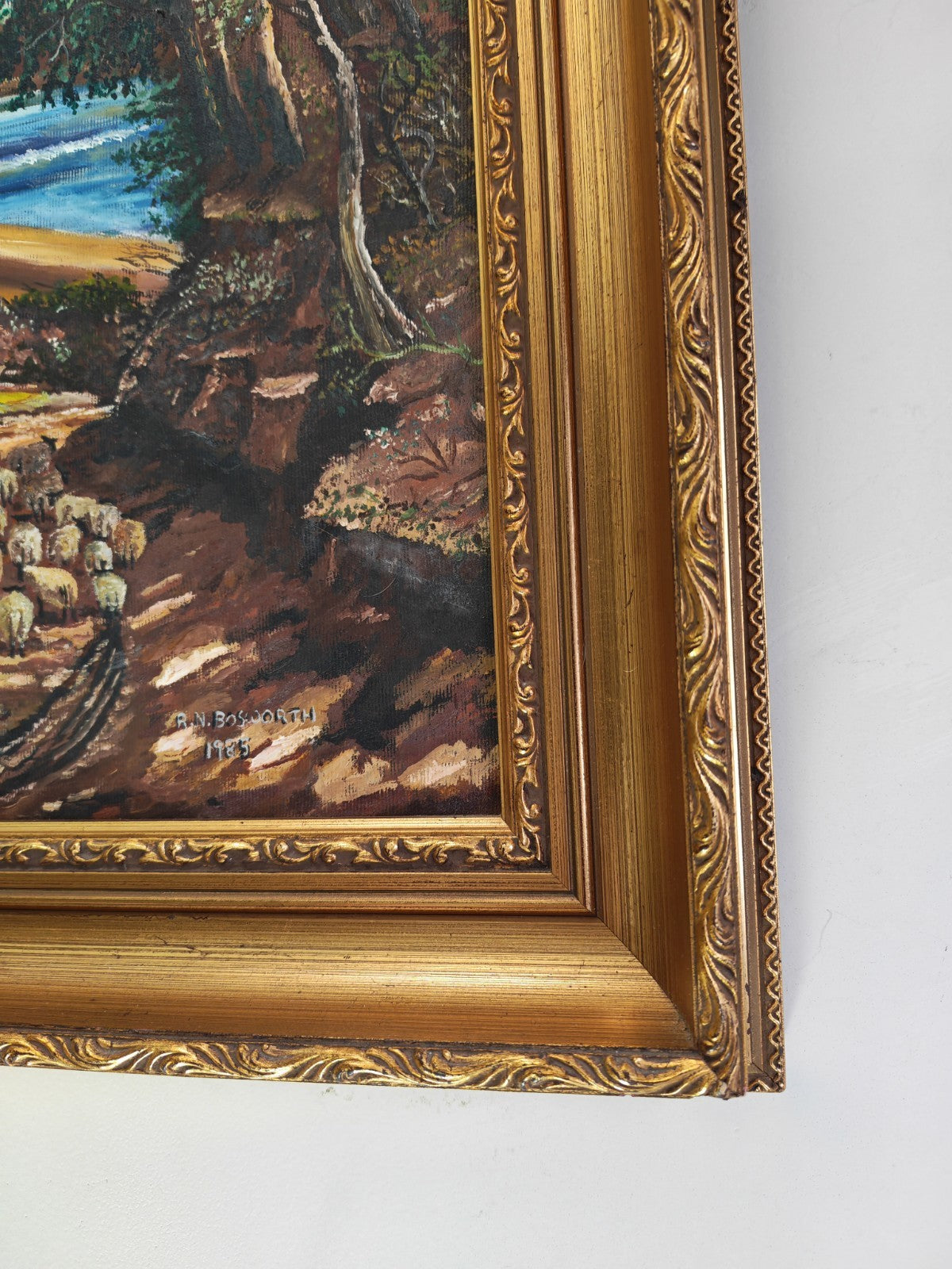 RN BOSWORTH After JOHN CONSTABLE Oil Painting Copy of "The Cornfield"