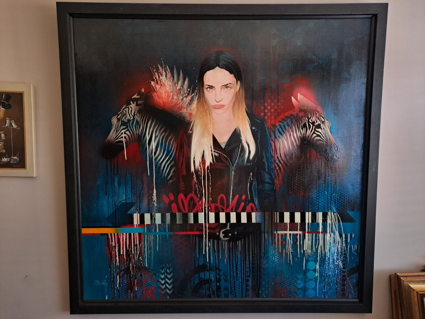 TROIKA Original Mixed Media on Board, "Should I Stay Or Should I Go"