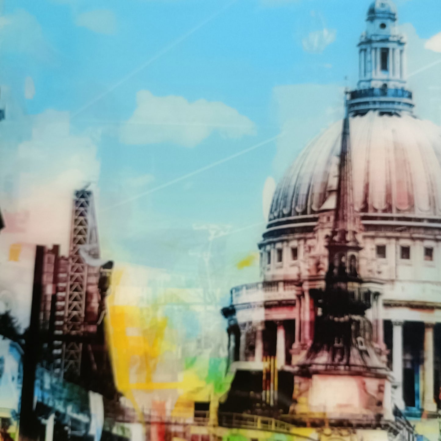 PACO RAPHAEL  Framed, Signed Original Mixed Media “Blue Traffic” London