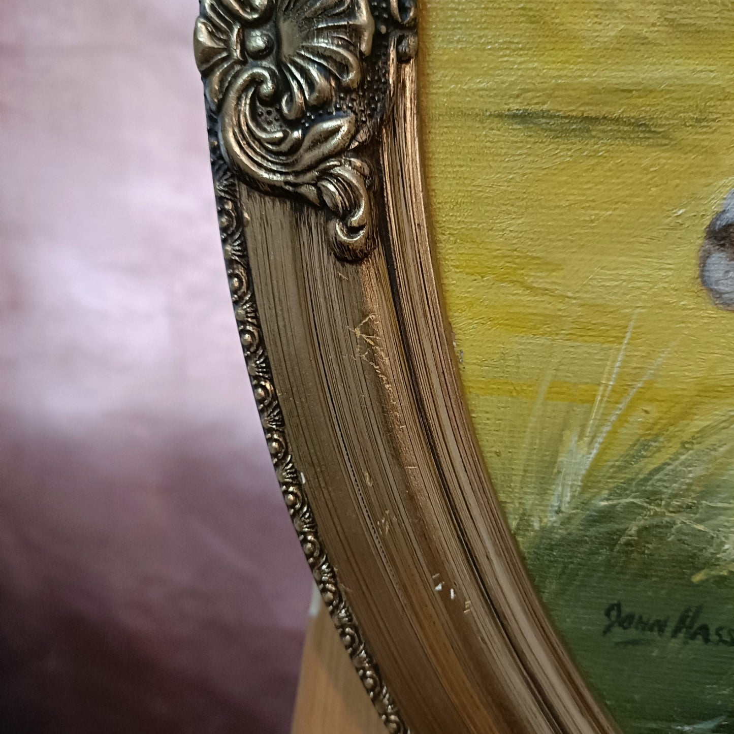 JOHN HASSALL (1944-2020) Original Oval Animal Oil Paintings