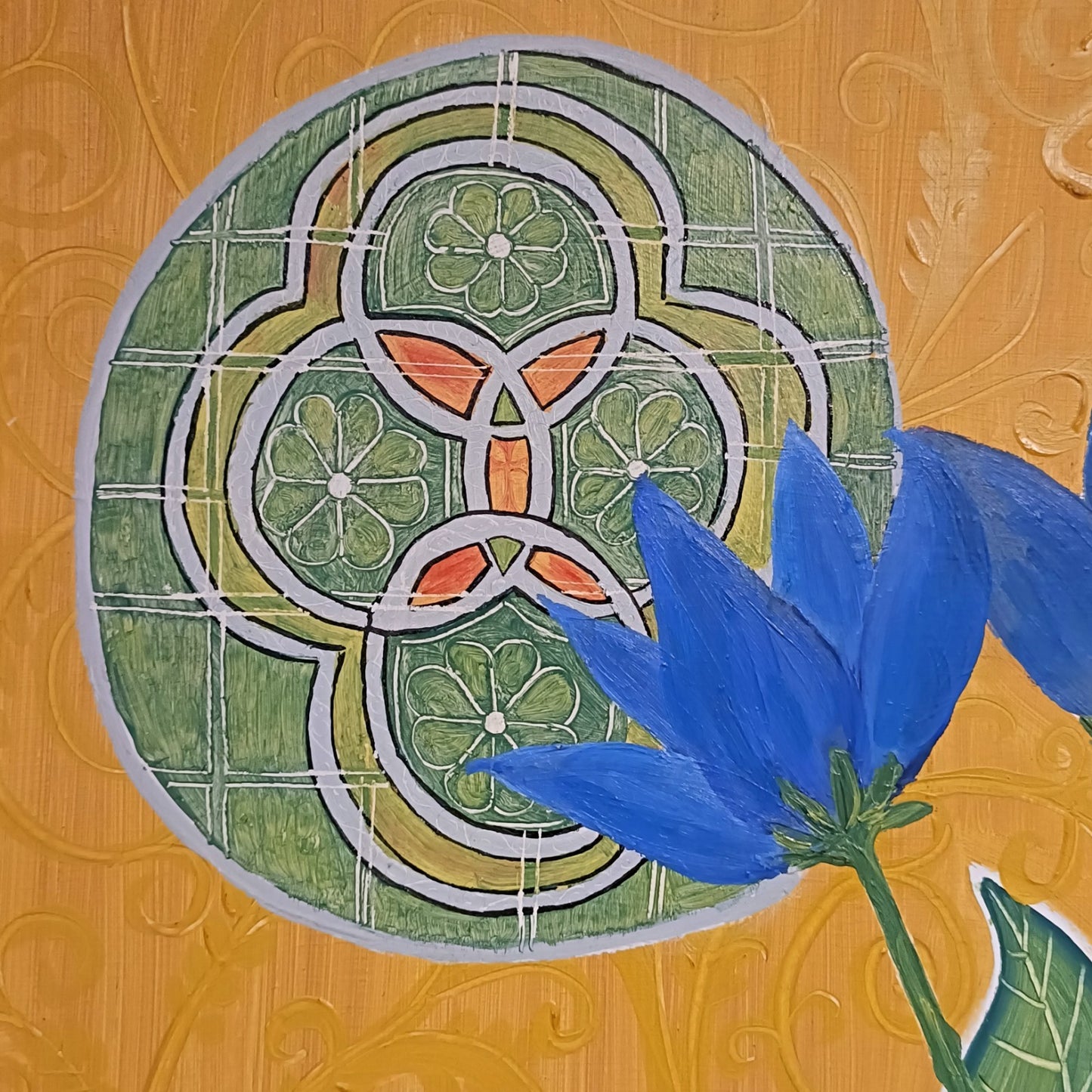 LEWIS MITCHELL (b.1938) Original Oil Painting on Board "Pauline's Flowers"