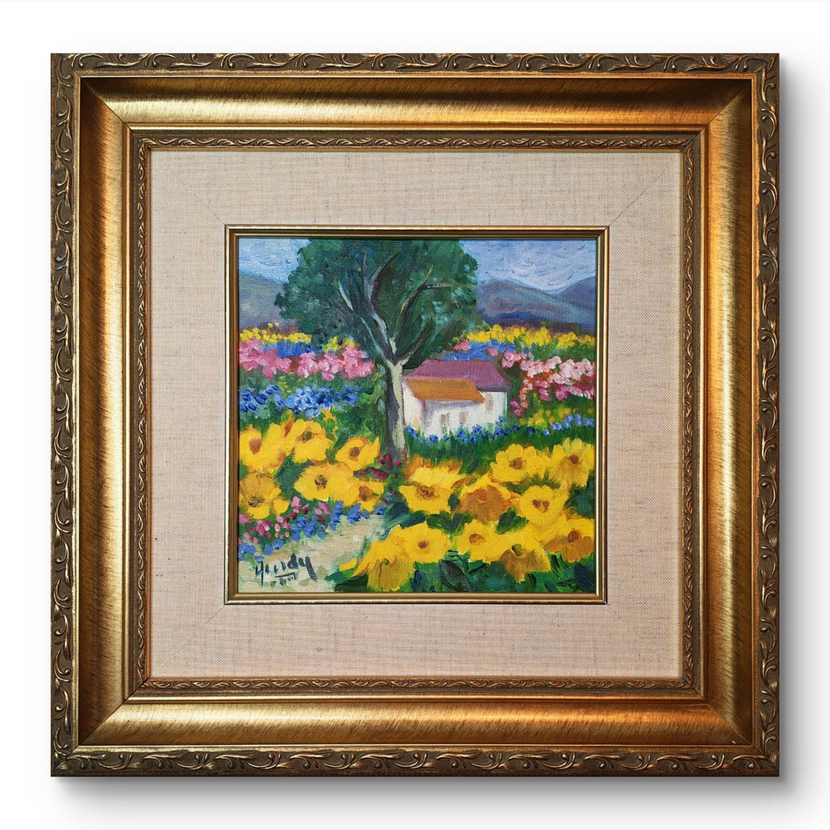 HEDDY KUN "Tuscan Gold" Signed Framed Original Oil on Canvas