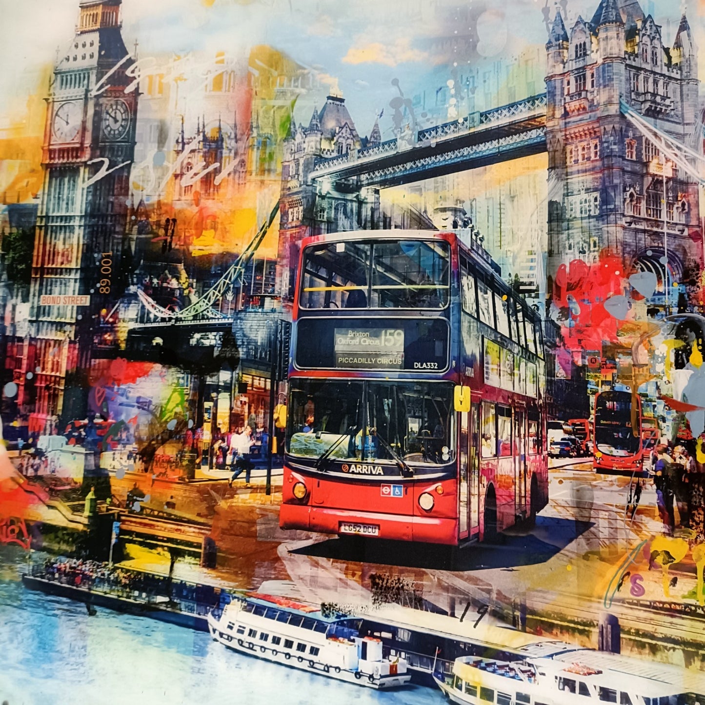 PACO RAPHAEL  Framed, Signed Original Mixed Media “Roll With It” London