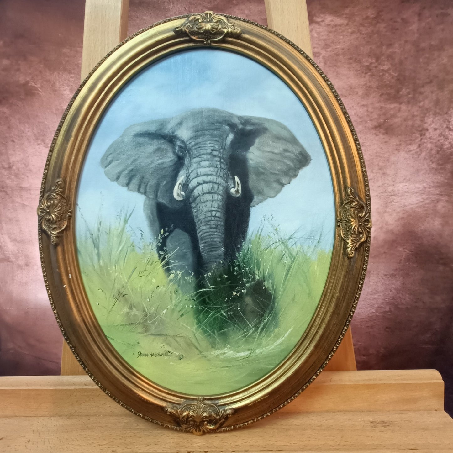 JOHN HASSALL (1944-2020) Original Oval Animal Oil Paintings