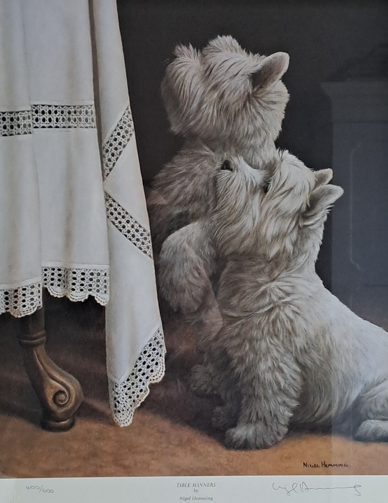 NIGEL HEMMING Signed Limited Edition Print "Table Manners" 400/600