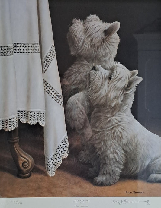 NIGEL HEMMING Signed Limited Edition Print "Table Manners" 400/600