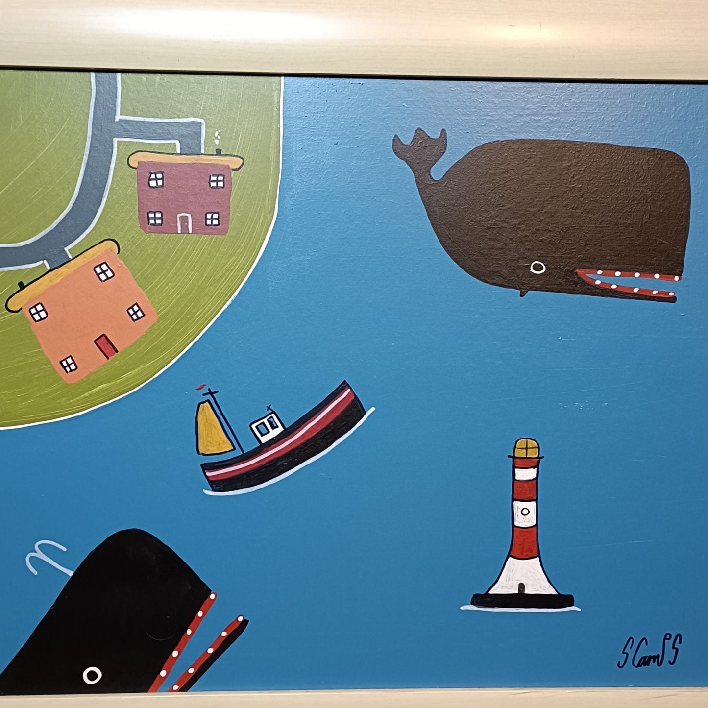 STEVE CAMPS (b.1957) - Original Oil Painting "Race to the Fish" - Curated Treasures