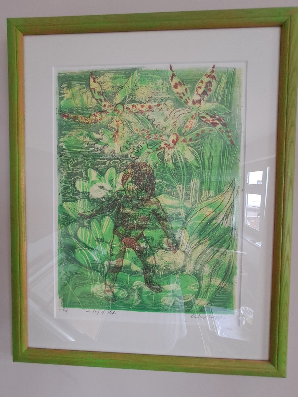 BARBARA CROPPER Signed Artist Proof Monoprint "The Joy of Life"