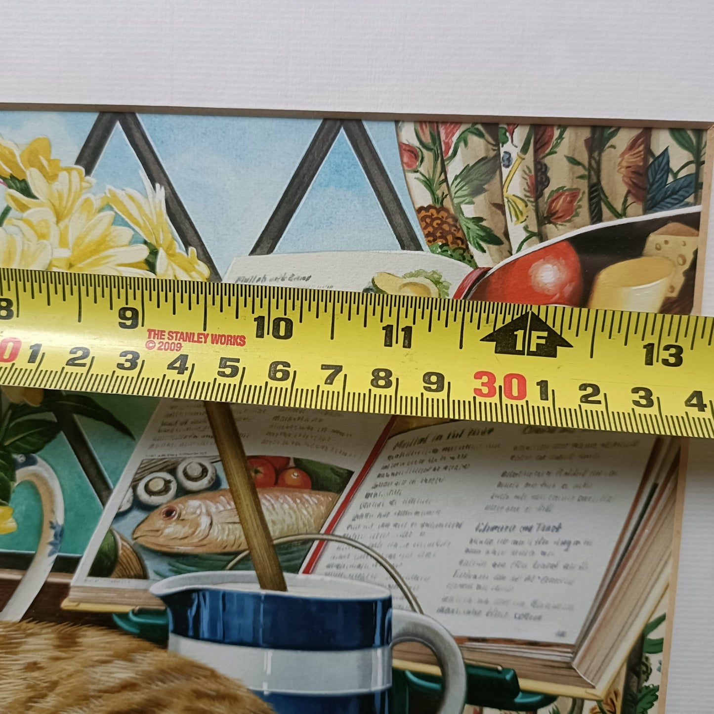 Geoff Tristram Original Gouache painting "Cat in the kitchen"