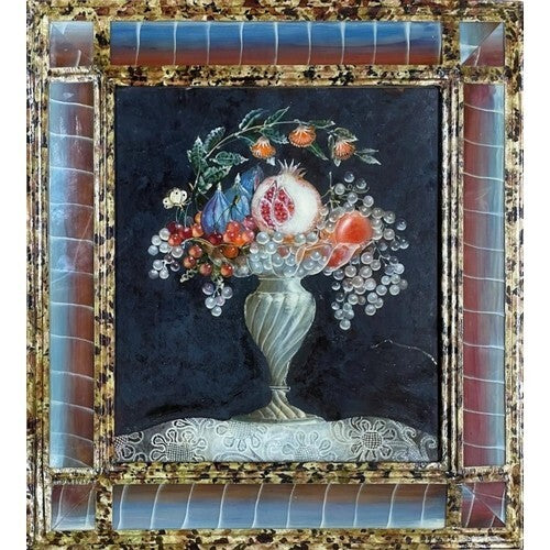 SUZY BARTOLINI painting under glass "La Grenade Eclater" with artist made frame