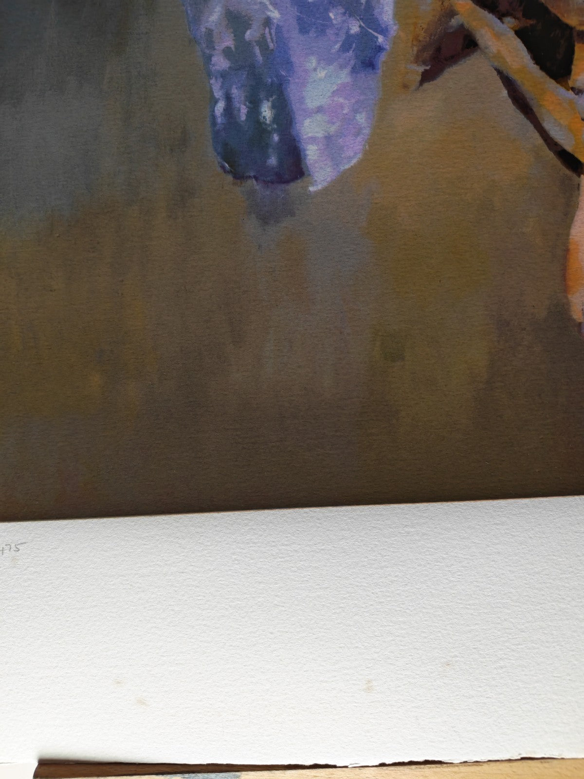 Signed limited edition print of Robert Lenkiewicz's "Esther Seated," numbered 275 of 475, from Curated Treasures.