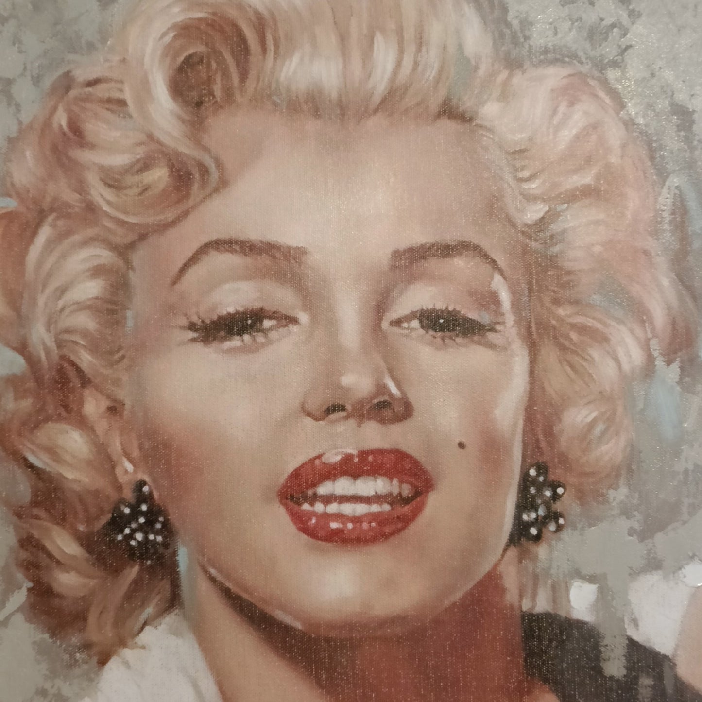 MARK SPAIN Framed Signed Original Oil painting "Marilyn In White Collar"