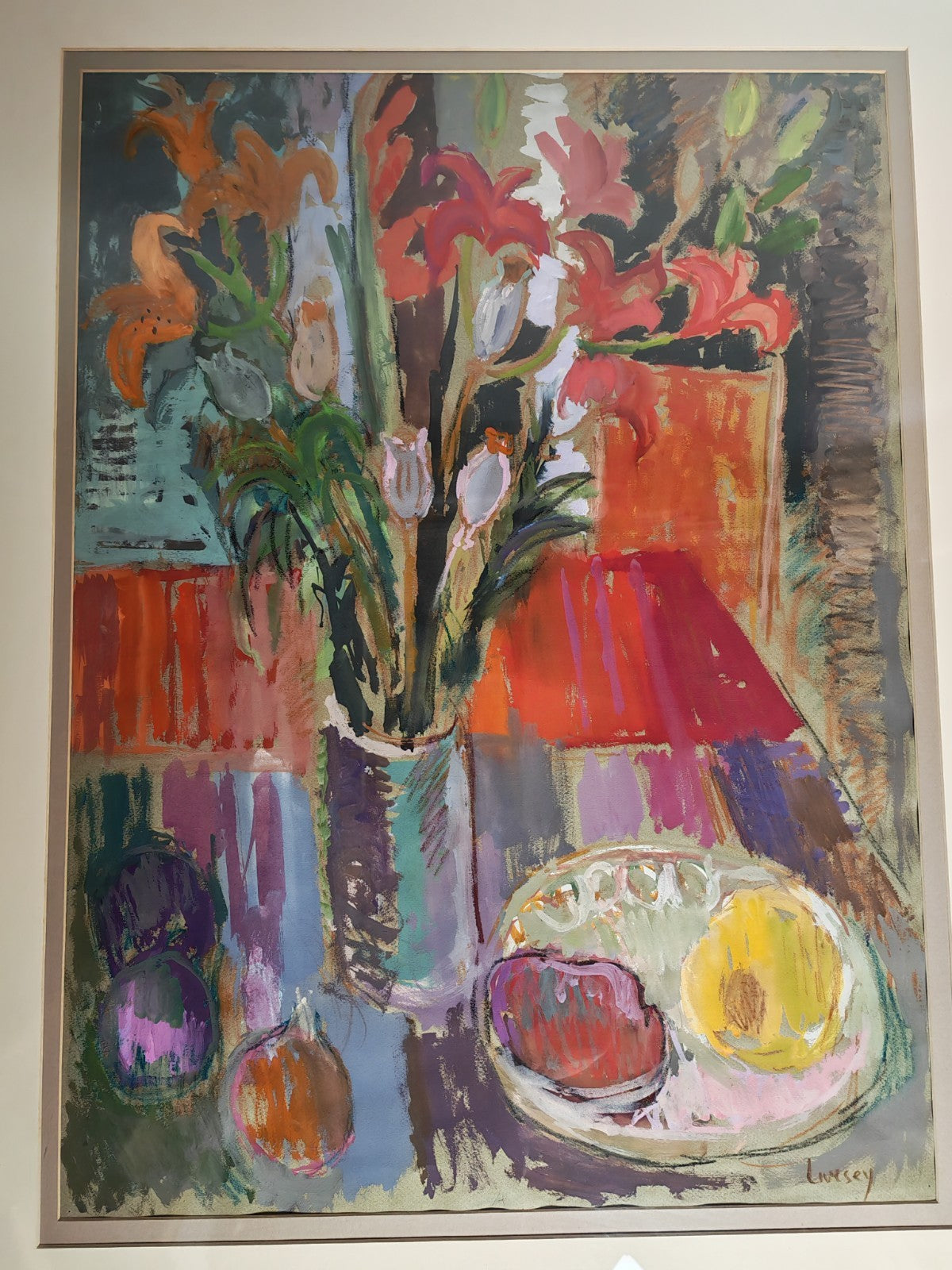 JOHN LIVESEY (1926-1990) "Still Life" Signed Framed Original Pastel