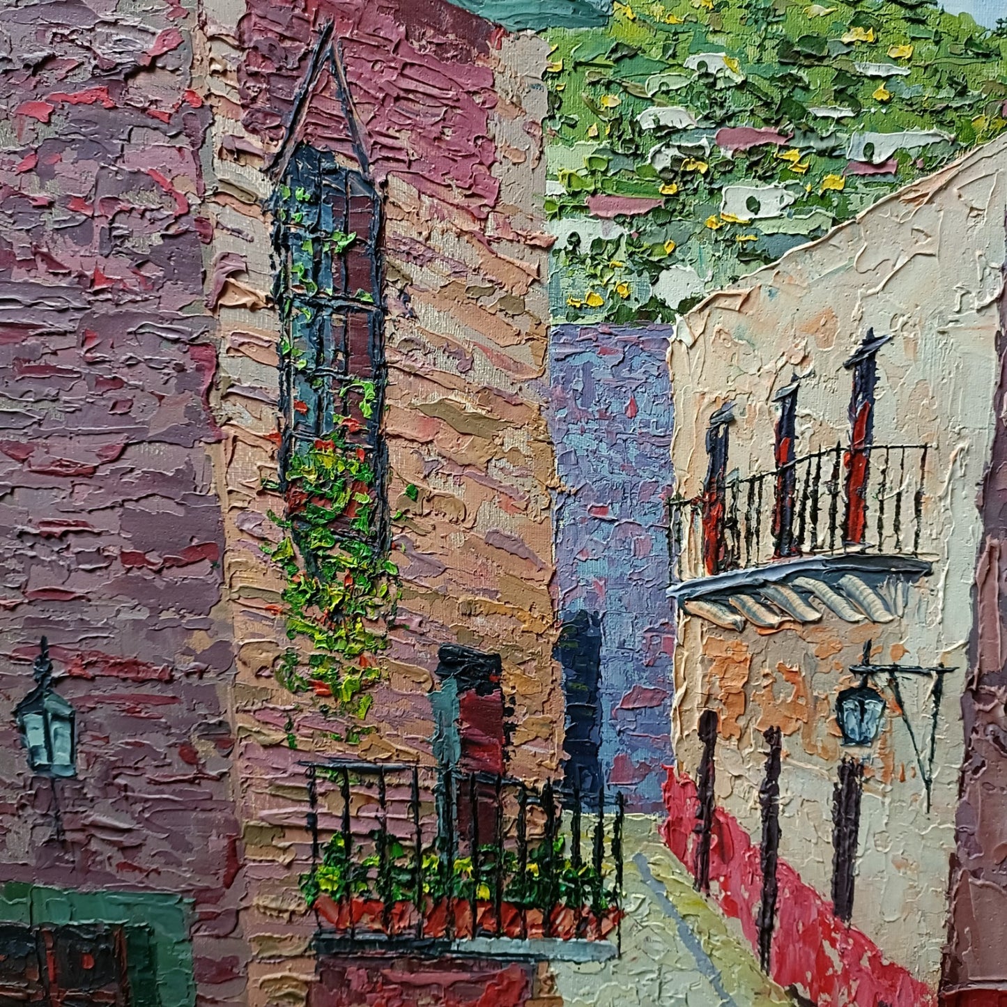 LUIS FERRO MARQUEZ (b.1899)Framed Original Oil Painting Guanajuato Street Scene