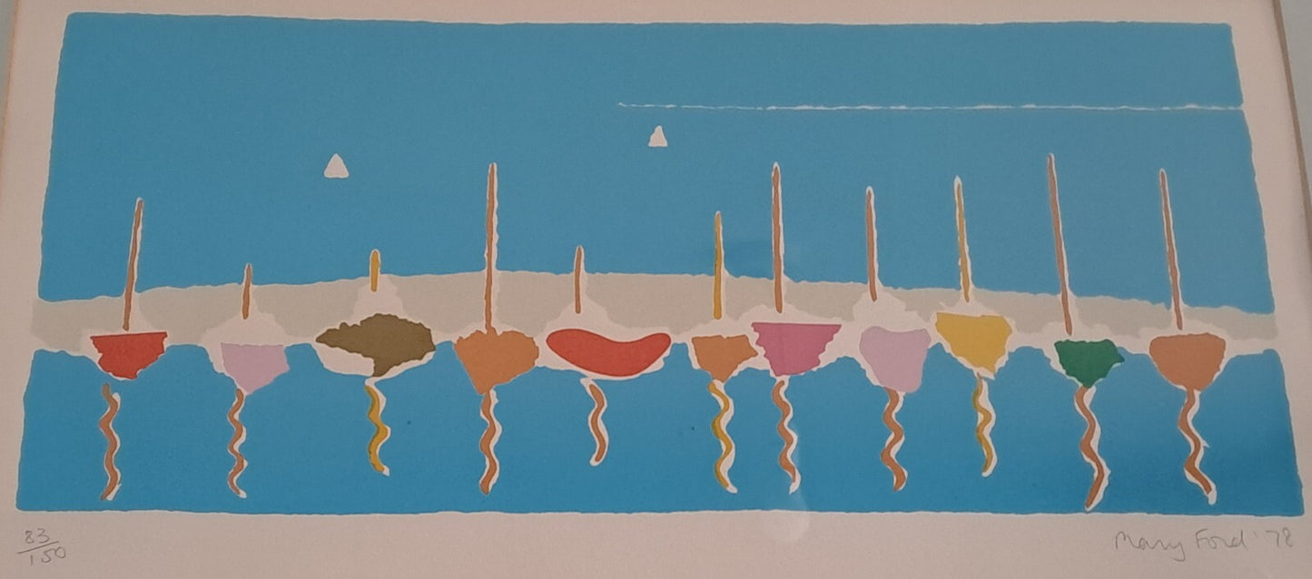 MARY FORD Signed Limited Edition Print "Boats-Antibes"  83/150