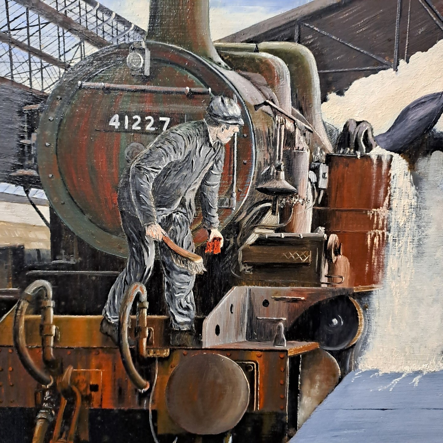 FRANK BOOTH Signed, Framed Original Oil Painting "Hey up Harry! She's Full"