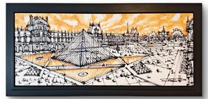 INGO "Au Coeur de Louvre" Large Signed Framed Original Mixed Media on Canvas