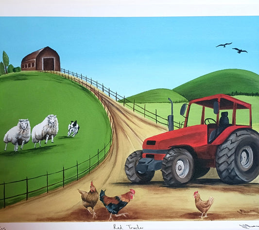 Signed Limited Edition Print "Red Tractor"