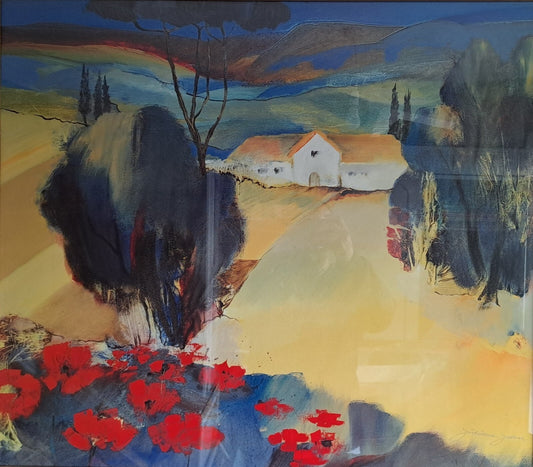 JULIANE JAHN Large Lithograph Print "Italien Poppies II"