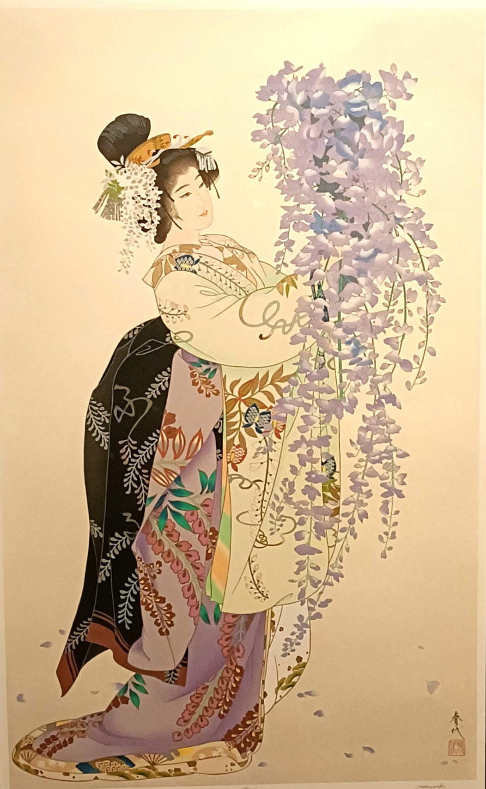 MORITA HARUYO (b. 1945) Large Signed Limited Edition Silkscreen "Okuni" 191/200