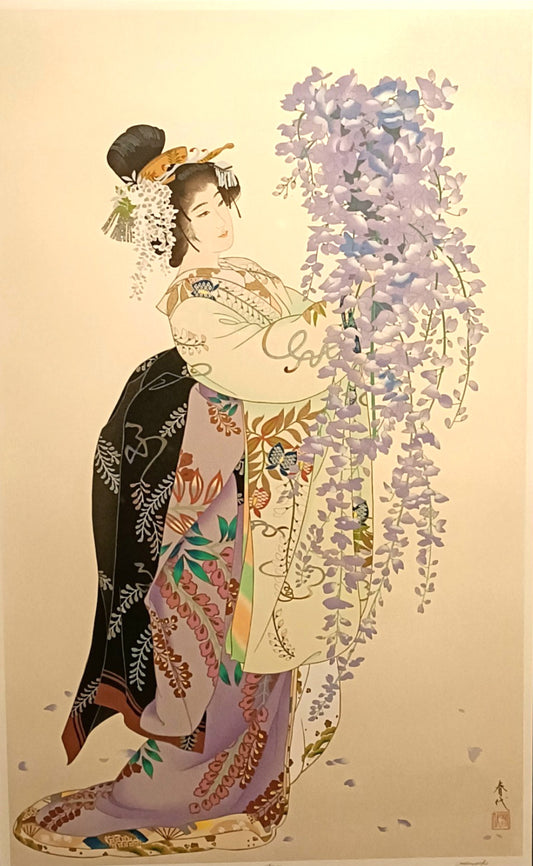 MORITA HARUYO (b. 1945) Large Signed Limited Edition Silkscreen "Okuni" 191/200