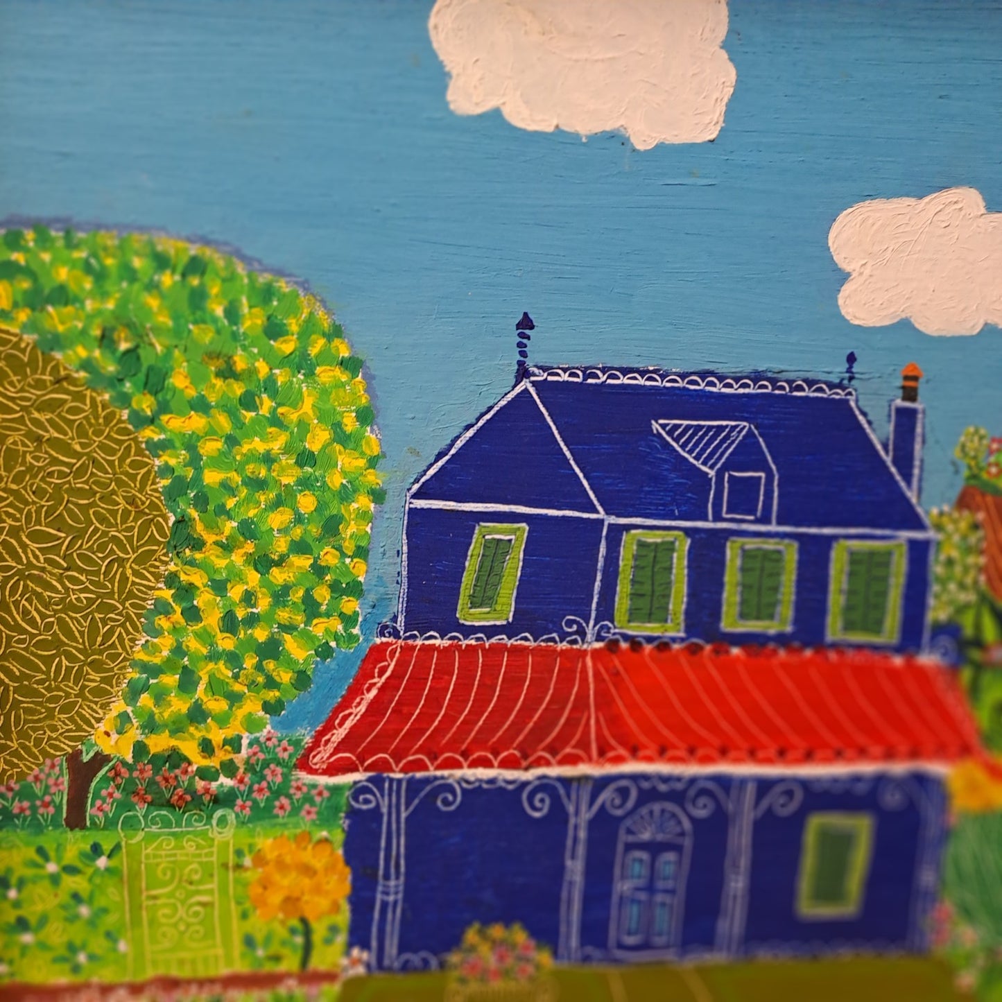 LEWIS MITCHELL (b.1938) Original Oil on Board "House at Marazion"