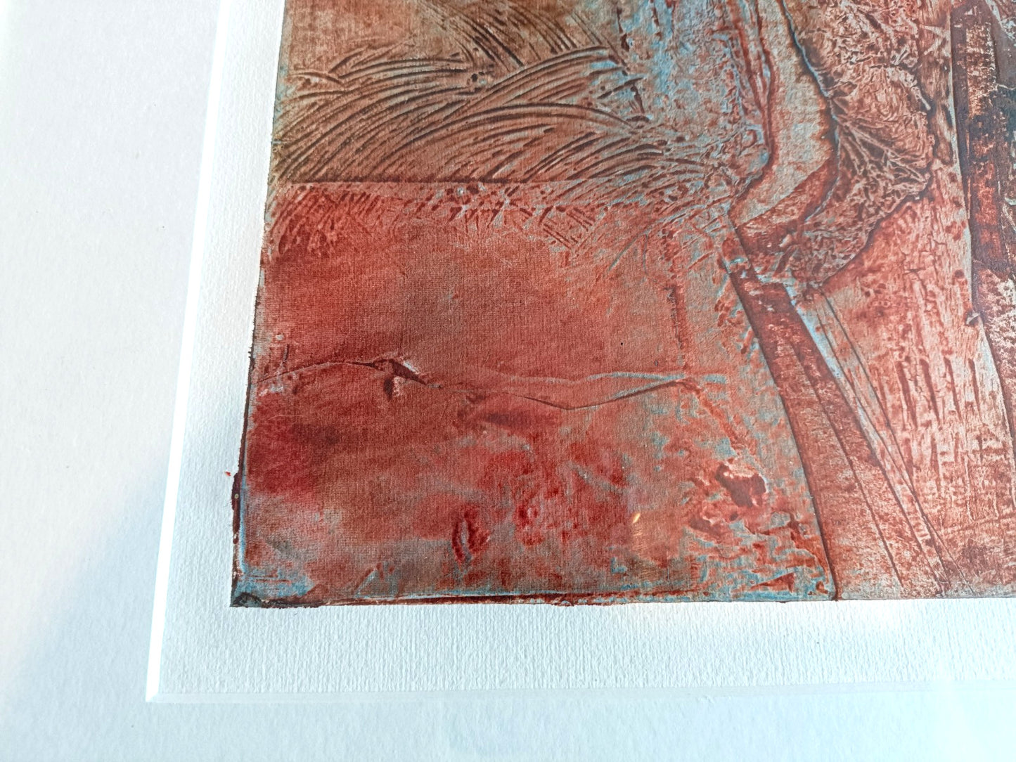CELIA NANCARROW Signed Original Collagraph Abstract art "Inextinguishable I"