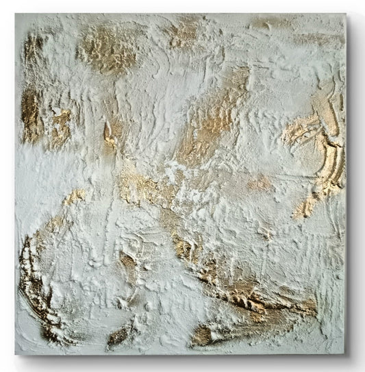 Large original mixed media abstract painting "Ellipse" by Rajan Seth featuring vibrant shapes and textures, created by Curated Treasures.