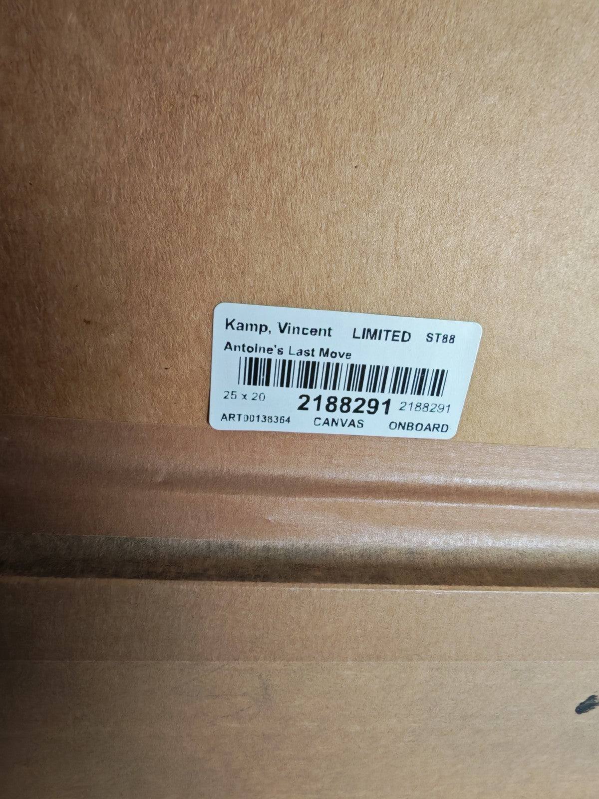 VINCENT KAMP "Antoine’s Last Move" Limited Edition Canvas on Board 88/150