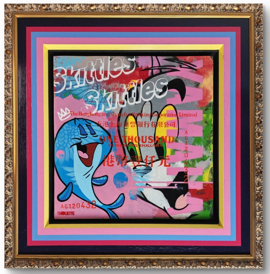 LHOUETTE "Sweetie Treaty" Signed Framed Original Oil on Board