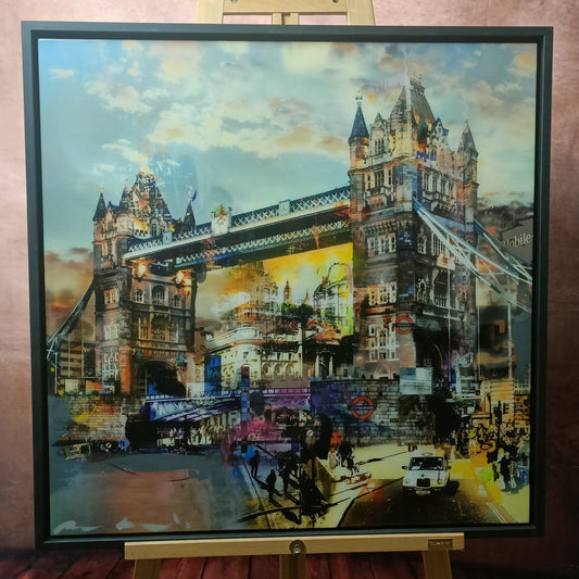 PACO RAPHAEL  Framed, Signed Original Mixed Media "Cloudy Sky"