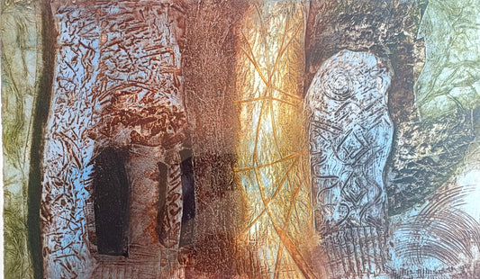 CELIA NANCARROW Original Collagraph "Inextinguishable II" 2/5