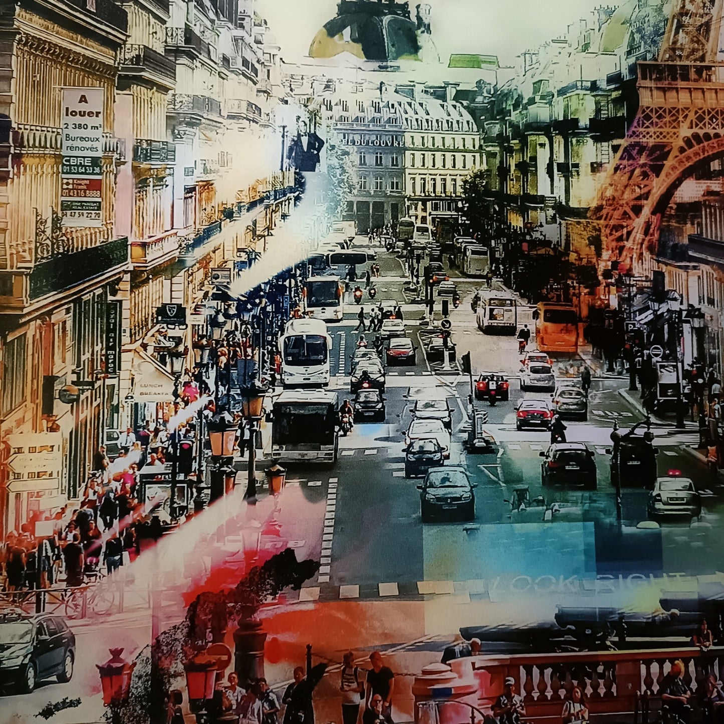 PACO RAPHAEL  Framed, Signed Original Mixed Media "C'est La Vie" Paris