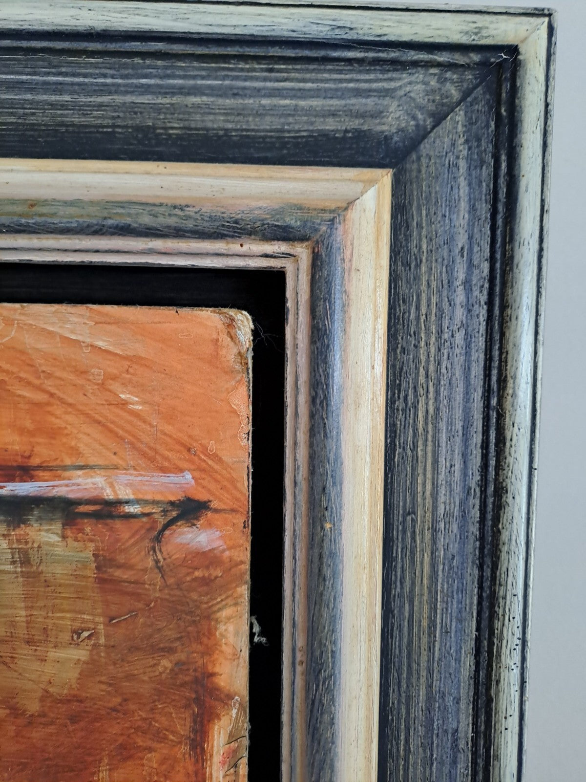 Abstract Female Nude, British Contemporary. Original Painting on Board, Framed.