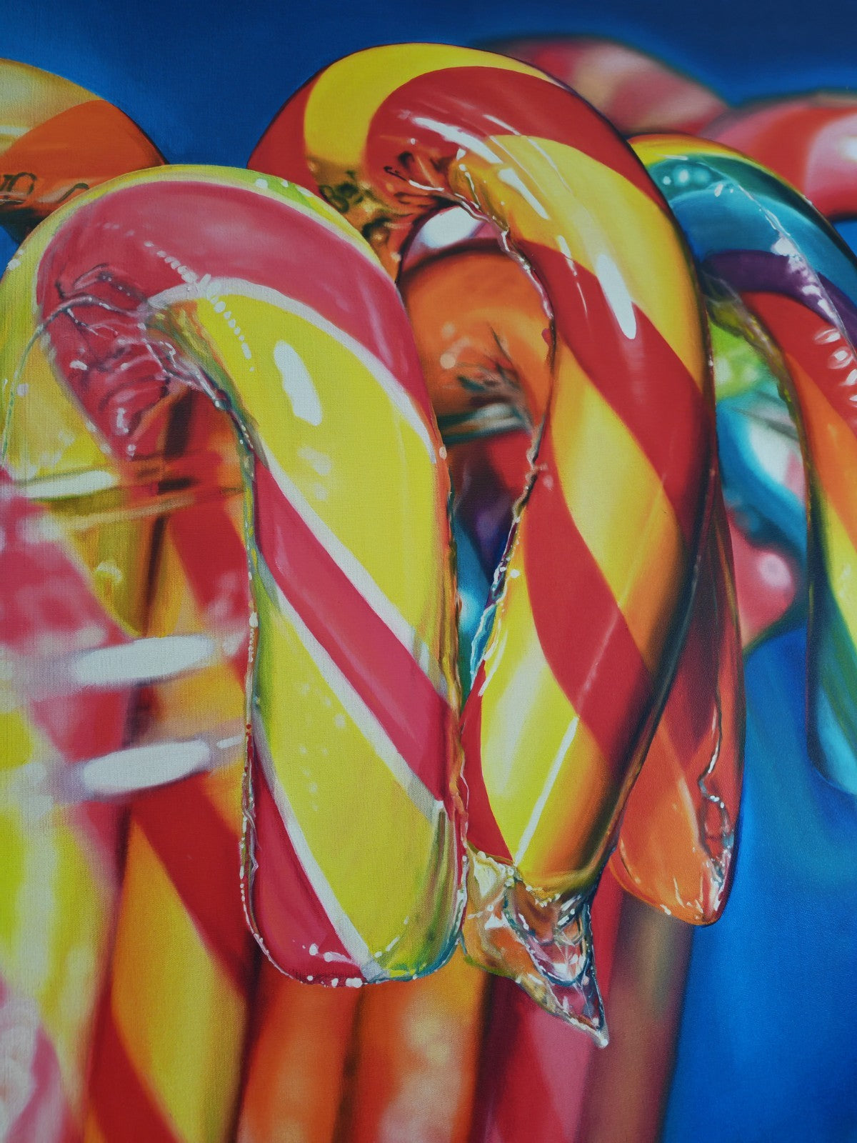 SARAH GRAHAM Signed Limited Edition Canvas "Candy Canes" 63/95
