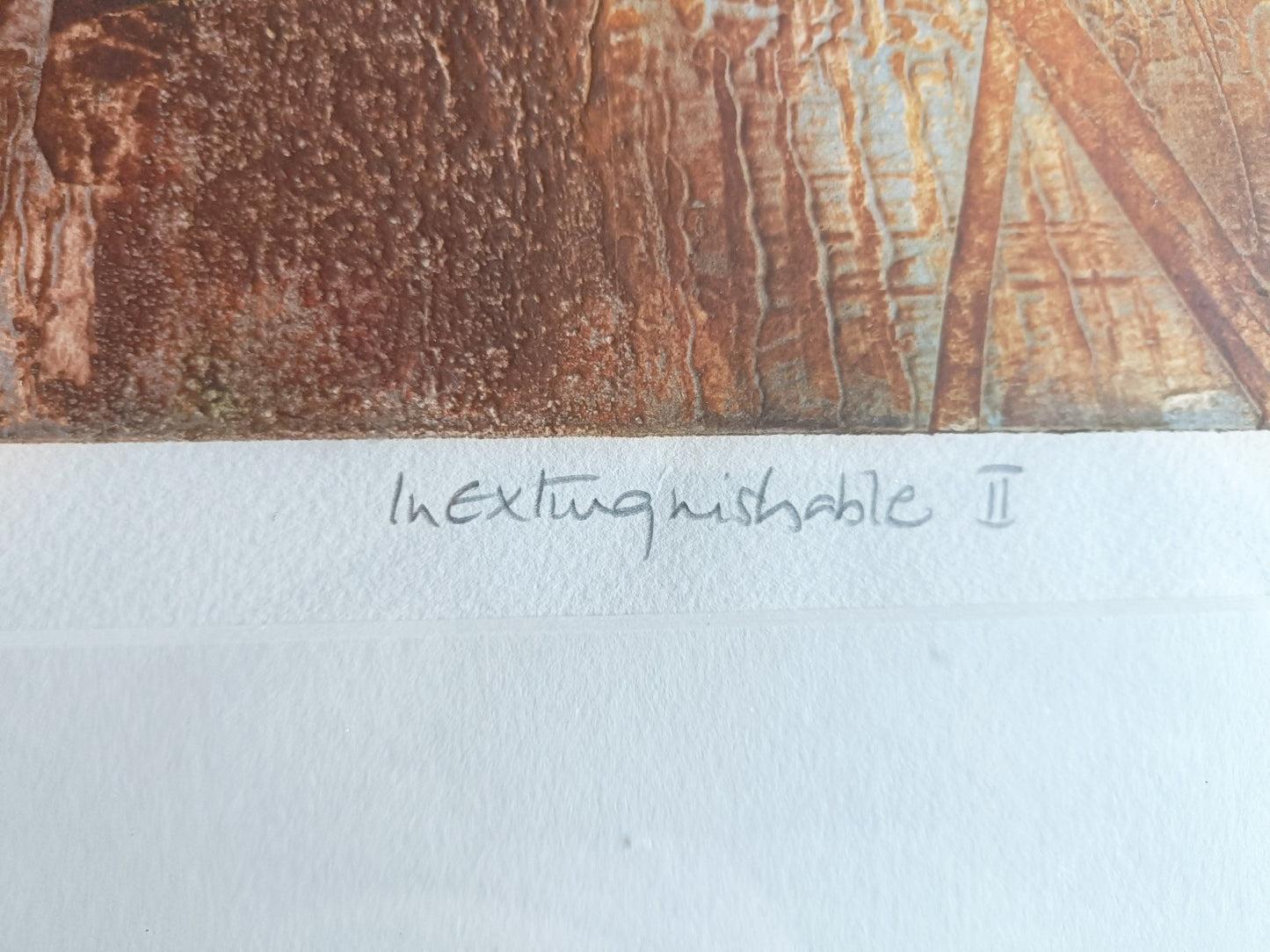 CELIA NANCARROW Original Collagraph "Inextinguishable II" 2/5