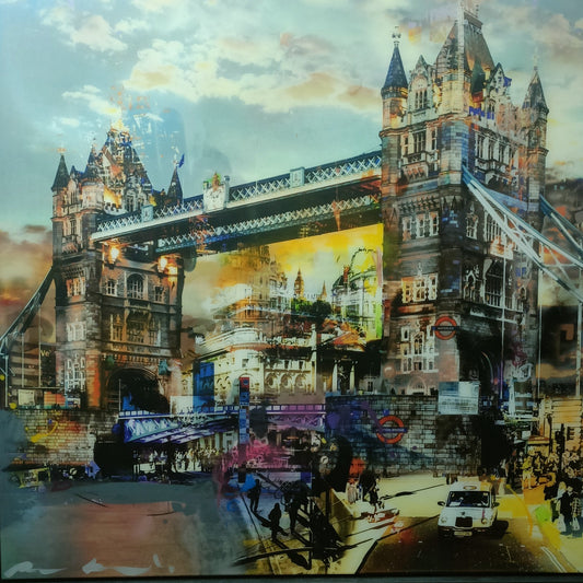 PACO RAPHAEL  Framed, Signed Original Mixed Media "Cloudy Sky"