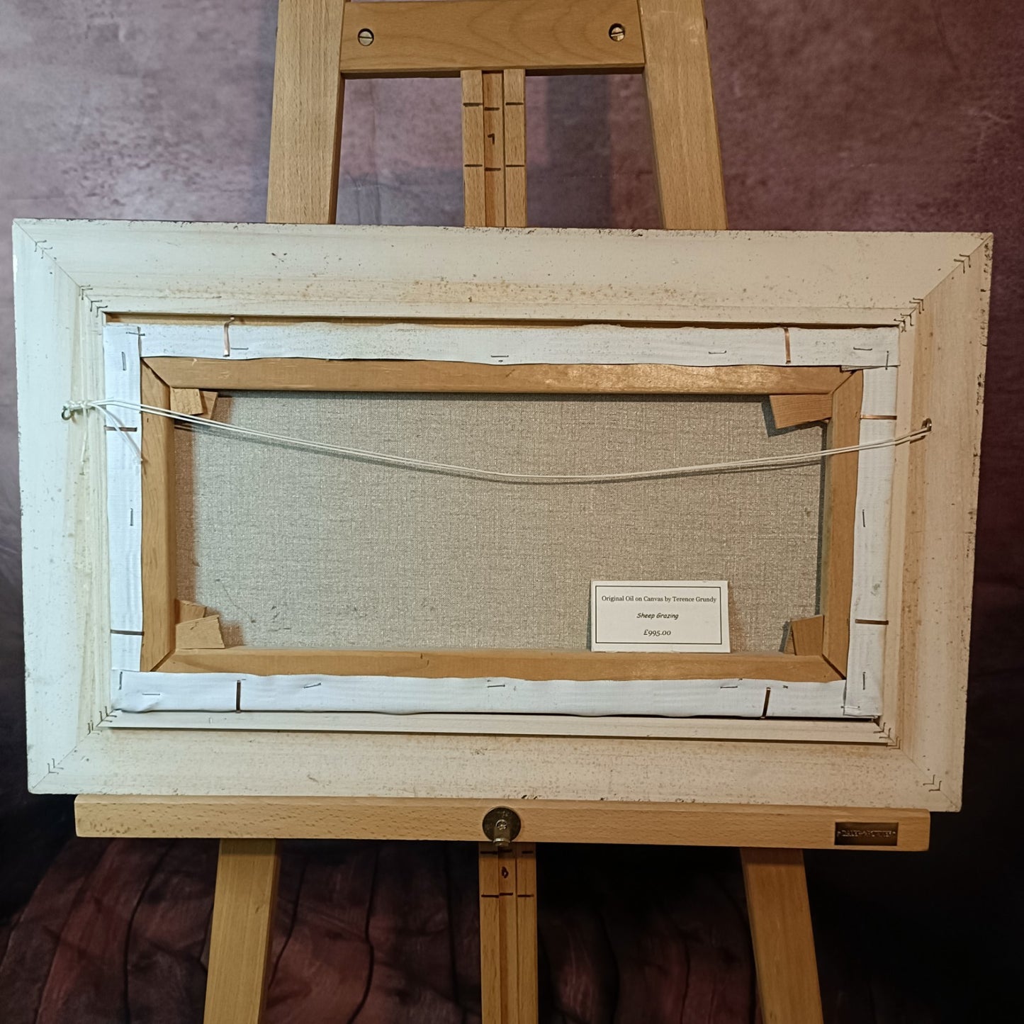 TERENCE GRUNDY (1956-2023) Framed Oil Painting "Sheep Grazing"