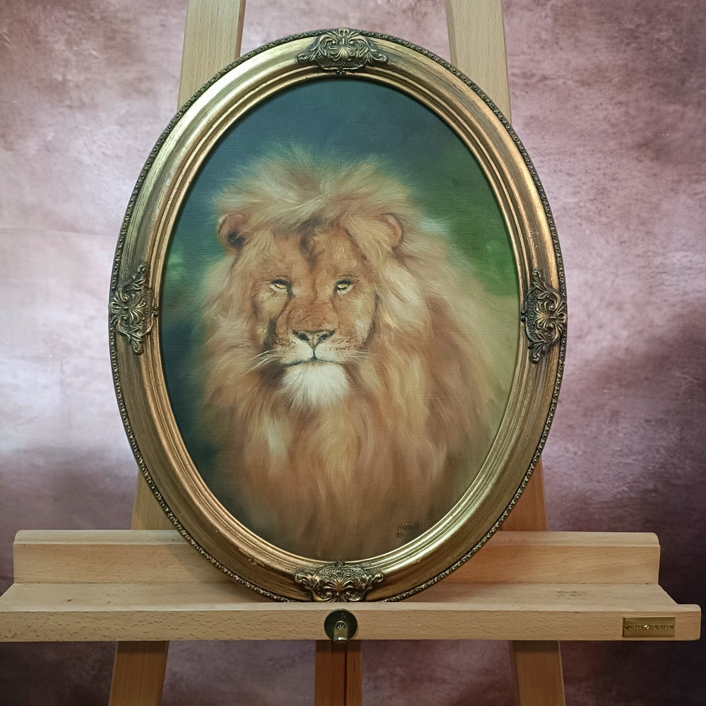 JOHN HASSALL (1944-2020) Original Oval Animal Oil Paintings