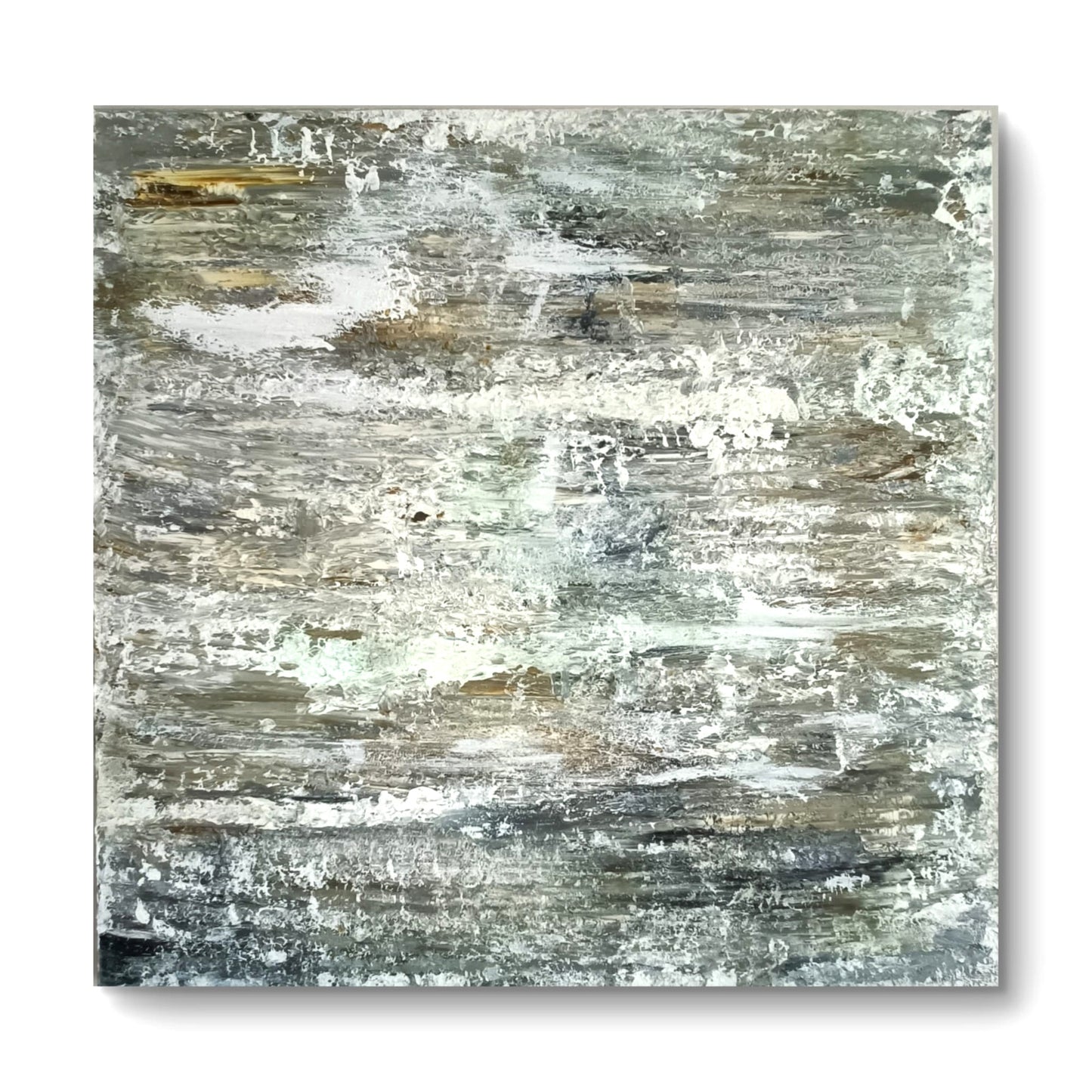 Large Curated Treasures acrylic abstract painting, 80cm x 80cm, featuring vibrant, textured brushstrokes and modern art design.