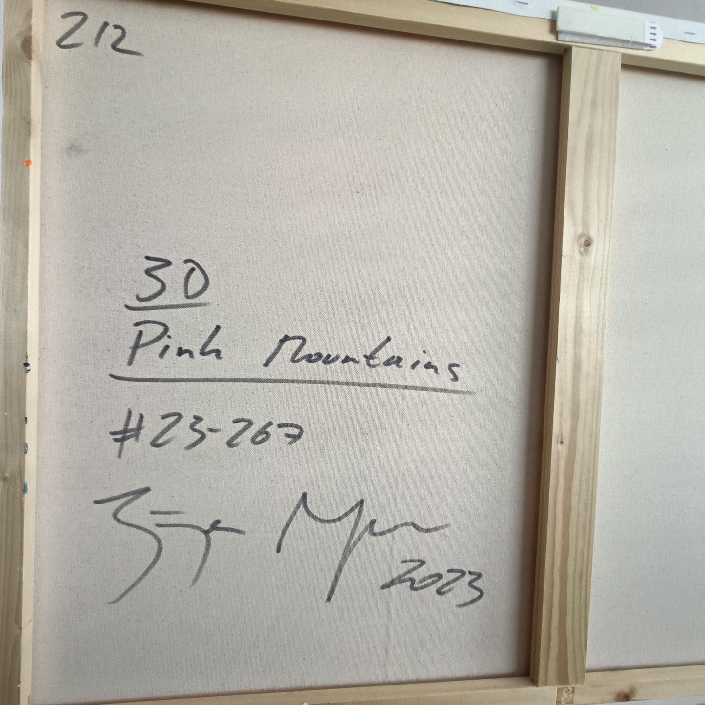 Signed original abstract diptych paintings titled "Pink Mountains" by Curated Treasures, featuring vibrant pink mountain scenes.